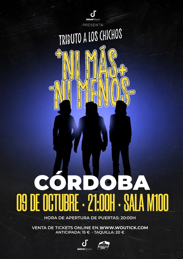 Cartel del evento TRIBUTO A LOS CHICHOS - NI MÁS NI MENOS